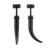 Cargar imagen en el visor de la galería, Fake Piercing Spike leicht gebogen schwarz Schraubverschluss Edelstahl
