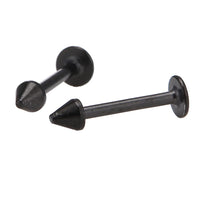 Load image into Gallery viewer, Labret modisches Piercing aus Edelstahl in schwarz mit Spitze Cone klein
