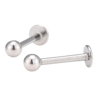 Load image into Gallery viewer, Labret Stecker modisches Piercing aus Edelstahl silber Farben mit Kugel 11,5  mm
