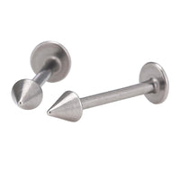 Load image into Gallery viewer, Labret modisches Piercing aus Edelstahl in silber groß mit Spitze Cone
