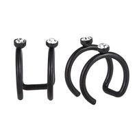 Load image into Gallery viewer, Ear cuffs, Fake Helix Ohrklemme, Edelstahl schwarz zweilagig mit glitzersteinen
