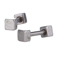 Load image into Gallery viewer, Fake Piercing Edelstahl Schraubverschluss Expander silberfarben Quadrate 3 mm
