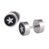 Load image into Gallery viewer, Schraubverschluss Fake Piercing Expander Stern silberfarben Edelstahl
