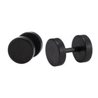 Load image into Gallery viewer, A pair of black Fake Piercing Expander aus Edelstahl (Ø 8 mm) mit Schraubverschluss, die wie echte Expander aussehen – minimalistisches Design, keine Dehnung nötig.
