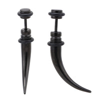 Load image into Gallery viewer, Fake Piercing Expander Edelstahl schwarz Ohrschmuck 6mm
