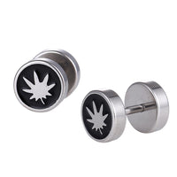 Load image into Gallery viewer, Schraubverschluss Fake Piercing Expander Blatt silberfarben Edelstahl
