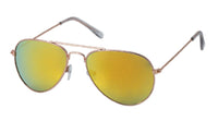 Load image into Gallery viewer, Sonnenbrille Pilotenbrille 400 UV Metall golden verspiegelt transparente Kappen

