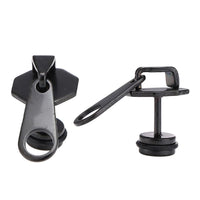 Load image into Gallery viewer, Fake Piercing Expander schwarz Reisverschluss Anhänger Schaubverschluss Edelstahl
