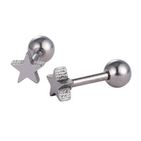 Load image into Gallery viewer, Helix Piercing Edelstahl silber Farben Schraubverschluss mini Stern
