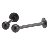 Load image into Gallery viewer, Labret modisches Piercing12 mm aus Edelstahl schwarz mit Kugel
