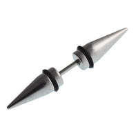 Cargar imagen en el visor de la galería, Edelstahl silberfarben zwei Cone Spitzen Fake Expander Straight Dehnstab
