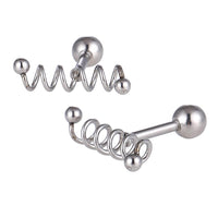 Cargar imagen en el visor de la galería, Fake Piercing Expander silber Spiralfeder Edelstahl
