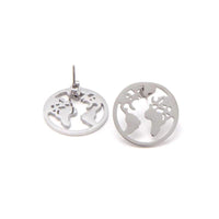 Load image into Gallery viewer, Edelstahl Ohrstecker Welt Kugel Globus Erde 12mm
