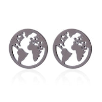 Load image into Gallery viewer, Edelstahl Ohrstecker Welt Kugel Globus Erde 12mm

