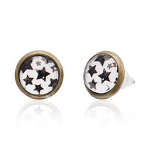 Cargar imagen en el visor de la galería, Brass Ohrstecker Stern Sterne bunt Unisex Ohrringe Edelstahl nickelfrei Kommunismus 12 mm
