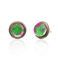 Cargar imagen en el visor de la galería, Brass Ohrstecker Stern Sterne bunt Unisex Ohrringe Edelstahl nickelfrei Kommunismus 12 mm
