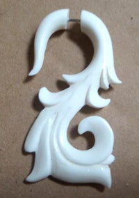 Cargar imagen en el visor de la galería, Fake Piercing Bone Edelstahl weiß Spiralen Sterne Spike Ohrstecker Ohrring
