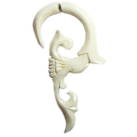 Load image into Gallery viewer, Fake Ohr Piercing Bone Knochen Edelstahl weiß Spiralen Dehner Ohrstecker Ohrring
