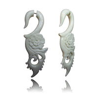 Load image into Gallery viewer, Fake Ohr Piercing Bone Knochen Edelstahl weiß Spirale Blume Drache griechisch

