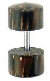 Load image into Gallery viewer, Fake Holzplug Holz 8mm Plug Lobe Piercing Edelstahl Stift 1mm rund kantig
