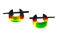 Load image into Gallery viewer, Pin Creolen Stick Ohrringe Acryl Rasta Farben 1.6mm
