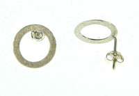 Load image into Gallery viewer, Ohrstecker Silber 925 vergoldet Creolen Ringe gebürstet
