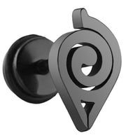 Cargar imagen en el visor de la galería, Fake Plug Piercing Edelstahl 10mm Ohrstecker Konoha
