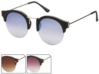 Cargar imagen en el visor de la galería, Sonnenbrille Cat Eye 400 UV Round Metall Steg eckig unten frameless Zierrand
