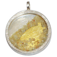 Load image into Gallery viewer, Anhänger 925 Sterling Silber rund Fisch Sand gold Glas - chic - net.de
