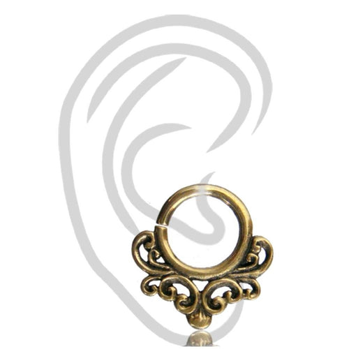 Antik golden Ohrpiercing Helix Tragus Brass antik golden Schnörkel Ranken 0,8mm - chic - net.de