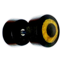 Load image into Gallery viewer, Fake Holzplug Holz Plug Lobe Piercing Inlay Edelstahl Paua Muschel Türkis Stein
