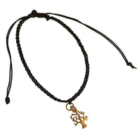 Load image into Gallery viewer, Armband geflochten verstellbar schwarz Messing Anhänger golden Baum des Lebens - chic - net.de
