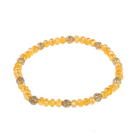 Load image into Gallery viewer, Armband Perlen facettiert orange schimmernd Brass Kugel verstellbar - chic - net.de
