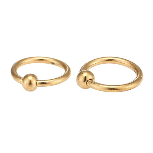 Ball Closure Ring Piercing Klemmkugel 3mm Klemmring golden Edelstahl - chic - net.de
