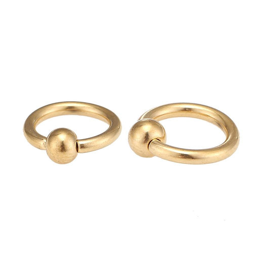 Ball Closure Ring Piercing Klemmkugel 3mm Klemmring klein golden Edelstahl - chic - net.de