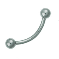 Cargar imagen en el visor de la galería, Banane Curved Barbell Piercing mit Kugeln Basic lang aus Edelstahl silberfarben - chic - net.de
