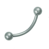 Cargar imagen en el visor de la galería, Banane Curved Barbell Piercing mit Kugeln Basic lang aus Edelstahl silberfarben - chic - net.de
