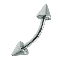 Load image into Gallery viewer, Banane mit Cones / Curved Barbell Piercing mit Cones aus Edelstahl silbern - chic - net.de
