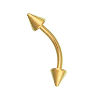 Load image into Gallery viewer, Banane mit Cones / Curved Barbell Piercing mit Cones klein aus Edelstahl golfarbig - chic - net.de
