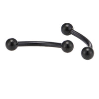 Load image into Gallery viewer, Banane Piercing mit Kugeln schwarz Curved Barbell Edelstahl - chic - net.de
