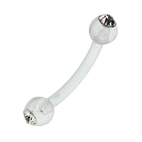 Load image into Gallery viewer, Banane Piercing mit Kugeln weiß transparent aus Kunststoff mit weißem Glitzerstein - chic - net.de
