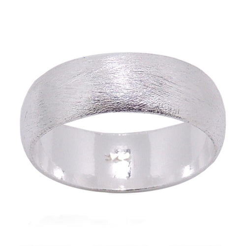 Bandring konvex gewölbt 7mm breit gebürstet 925 Sterling Silber - chic - net.de