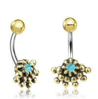 Load image into Gallery viewer, Bauchnabel Piercing Brass Edelstahl Auge Stein Kristall - chic - net.de
