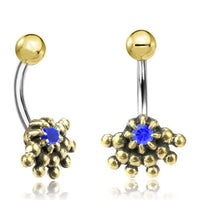 Load image into Gallery viewer, Bauchnabel Piercing Brass Edelstahl Auge Stein Kristall - chic - net.de
