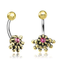 Load image into Gallery viewer, Bauchnabel Piercing Brass Edelstahl Auge Stein Kristall - chic - net.de

