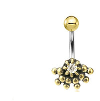 Load image into Gallery viewer, Bauchnabel Piercing Brass Edelstahl Auge Stein Kristall - chic - net.de
