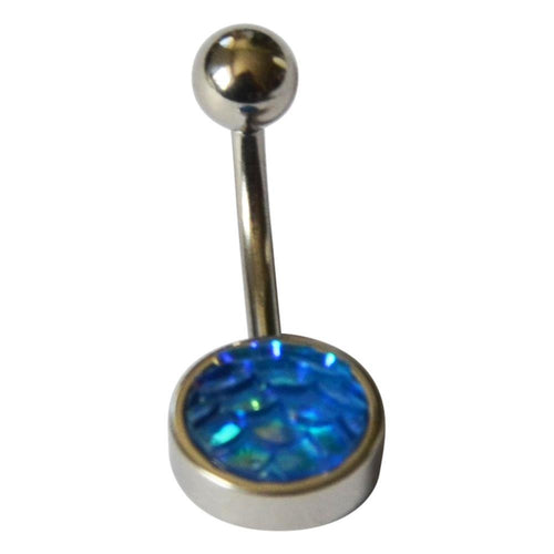 Bauchnabel Piercing Edelstahl blau Meerjungfrau - chic - net.de