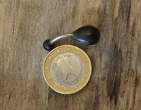 Cargar imagen en el visor de la galería, Bauchnabel Piercing Edelstahl Holz Stein Tropfen Träne - chic - net.de
