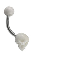 Load image into Gallery viewer, Bauchnabel Piercing Edelstahl Knochen Skull - chic - net.de
