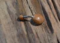 Load image into Gallery viewer, Bauchnabel Piercing Edelstahl Olivenholz 1.6x9.5 Blume - chic - net.de
